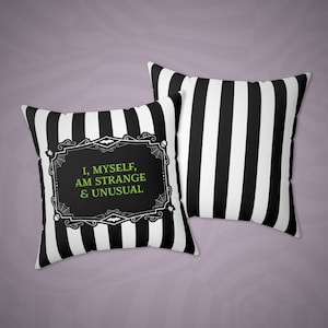 Strange and Unusual Beetlejuice Pillow, Broadway Musical, Beetlejuice Movie, Lydia Deetz, Halloween, Theater Gift