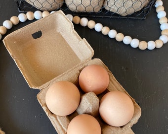 Set of 12 - Egg Cartons - Square Blank Carton - Holds 4 Chicken Eggs - 100% Recyclable