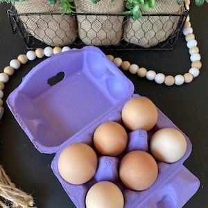 Set of 10 - Purple Egg Cartons - Holds 6 Chicken Eggs - Rectangular Blank Carton - 100% Recyclable-Colored