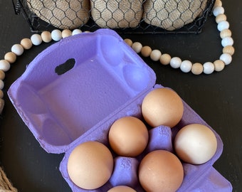 Set of 10 - Purple Egg Cartons - Holds 6 Chicken Eggs - Rectangular Blank Carton - 100% Recyclable-Colored