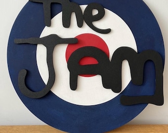 The Jam Inspired Mod Target Wall Sign – Handmade 3D Wooden Wall Art – 30cm – Music Room, Home Bar Decor