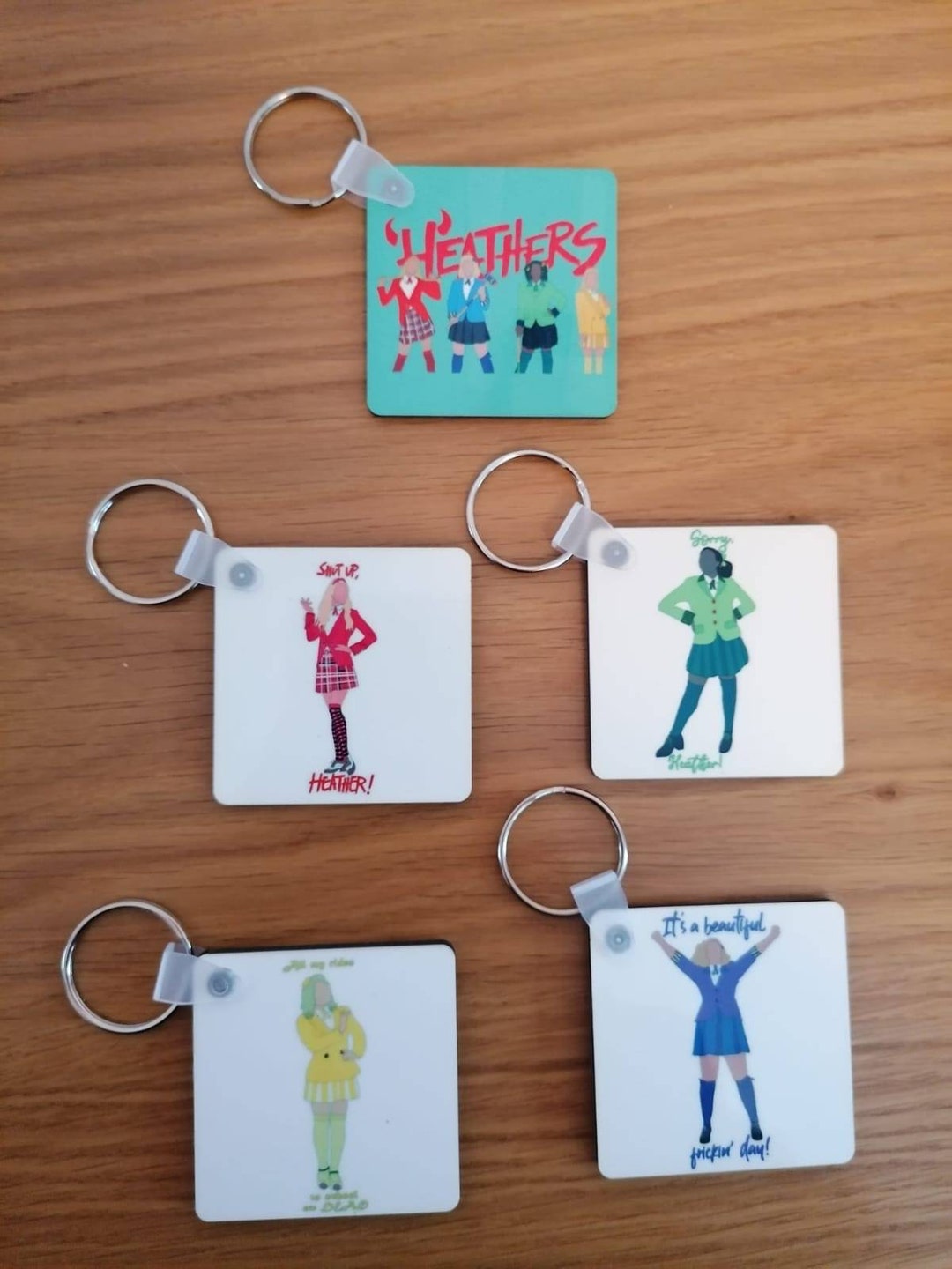 Heather's the Musical Wooden Key Rings - Etsy UK