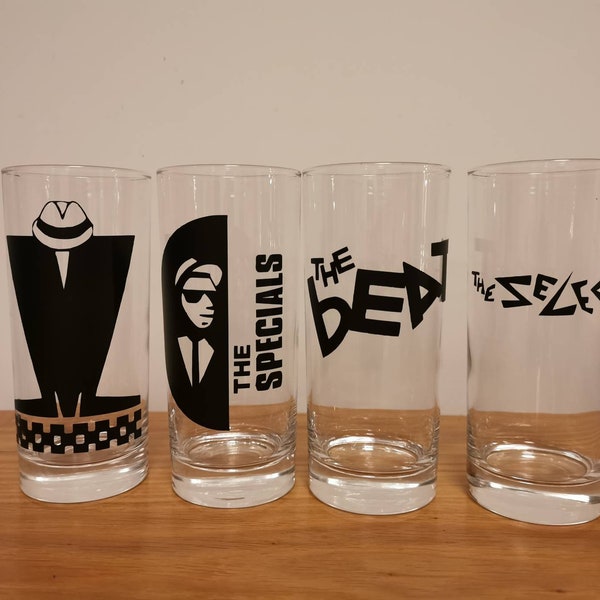 SKA 2Tone inspired Hi-Ball Glasses