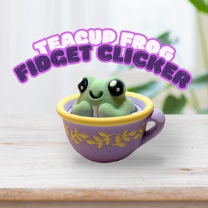 Teacup Frog Fidget Clicker | Whimsical Sensory Toy | Choose Switch Type (Clicky/Tactile/Linear) | Licensed Marie’s Button