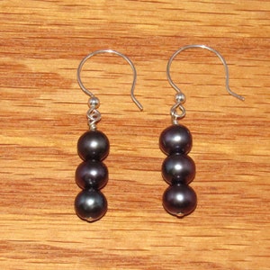 8-9 mm Genuine Cultured Freshwater Triple Sterling Silver Round Wires