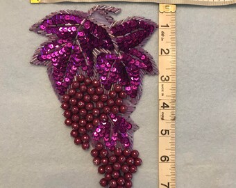 Sequin Applique Purple Grapes sewing appliques// Apliques de costura de uvas moradas con apliques de lentejuelas