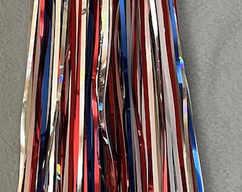 Tambourine tassel Red, White and Blue-  Freedom. Roja, blanca y azul- libertad.