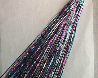 Tambourine Tassel Shouts of Joyous Praise  Holograph Silver, Aqua and Fuchsia/