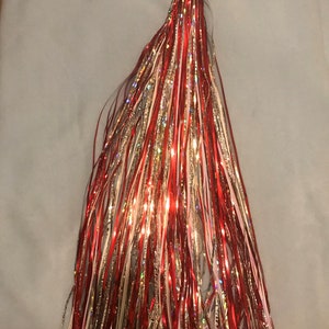Tambourine Tassel &quot;Redeemed&quot;Red/Silver /Pandereta Borla &quot;Redimida&quot;  Roja / plateada