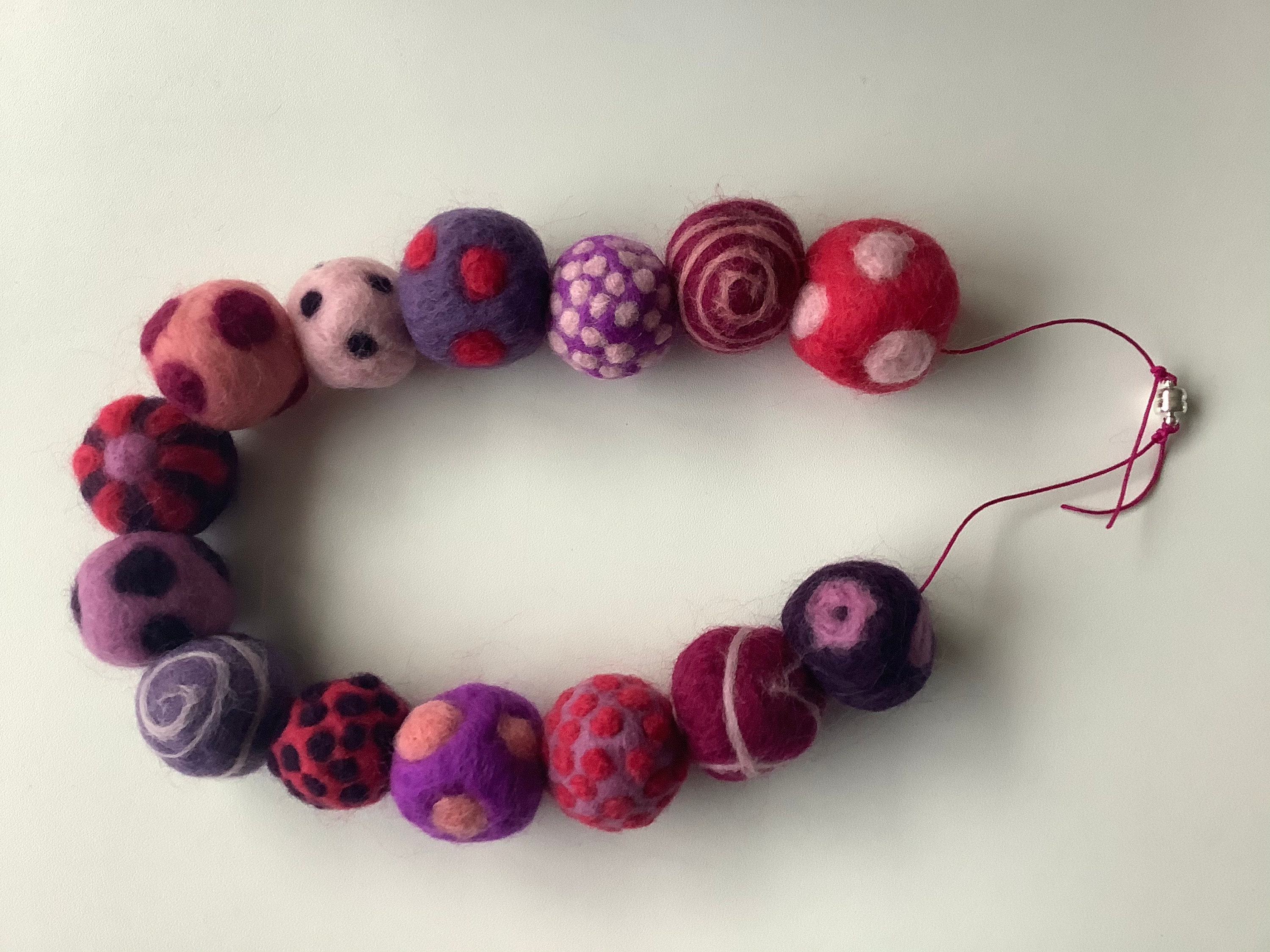 Handmade Feltball Necklace Etsy UK