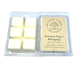 Coconut Palm Mahogany Soy Wax Melts | Handmade 2.5oz Clamshell