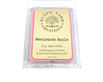 Soy Wax Melts | Macintosh Apple Scented | Rustic Farm Creations | wax melt clamshell | Scented wax melts