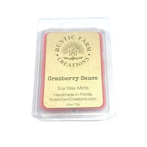 Soy Wax Melts | Cranberry Sauce Scented | Rustic Farm Creations | wax melt clamshell | Scented wax melts