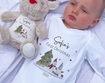 Eerste kerst babygroei, mijn 1e kerst, vest, pyjama, baby kerstoutfit, jongens, meisjes, kerstpyjama's, eerste kerst, 1e kerst, nieuwe baby