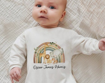 New Baby Gift,Babygrow,vest,sleepsuit.outfit,Unisex,Gender Neutral,Baby Boy,Baby Girl,Bunny,Safari,Newborn Gift,Boys and Girls,New Birth