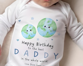 Joyeux anniversaire papa, 1er anniversaire en tant que papa, cadeau pour nouveau papa, anniversaire de papa, anniversaire de papa, pyjama bébé, cadeau pour bébé, cadeaux mignons