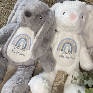 Brothers Gift,New Baby gift,Little Brother,Big Brother, sibling,soft toy,boys,kids,New Parent Gift,Baby Brother,Newborn,Nursery,Bear,Bunny