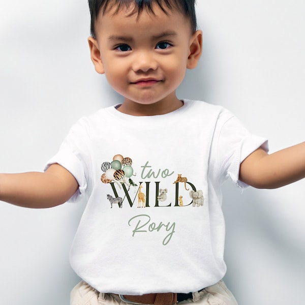 Quand je me réveillerai, j'aurai 2 ans, tenue d'anniversaire, T-shirt personnalisé pour le deuxième anniversaire, anniversaire fille, garçons, deux sauvages, safari, t-shirt, enfants