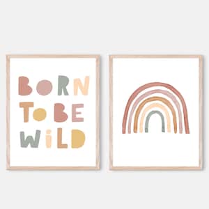 Born To Be Wild, Nursery Decor, Nursery Prints, Kids Prints, Rainbow Prints, Nursery Wall Art, Kids Bedroom Prints, Kids Bedroom, Boho