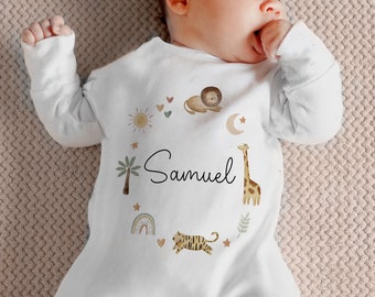 Personalised Baby Grow,New Baby Gift,Baby Vest,Baby Announcement,Sleepsuit,Newborn Baby Girl,Baby name Reveal,Baby shower,Baby Boy,Safari