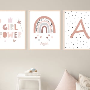 Set of 3, Rainbow Prints, Nursery Decor,Playroom Print, Nursery Prints, Girls bedroom prints, girls bedroom decor, personalised prints