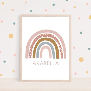 Rainbow print, personalised print, girls room decor, girls nursery print, rainbow nursery decor,girls prints,rainbow nursery,new baby gift