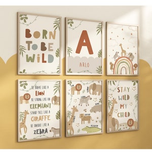 Safari Nursery Prints, Born to be wild, Nursery Decor, Kids Bedroom. Jungle Theme, Boys, Girls, Toddler Bedroom, Nursery Wall Art, Safari Animals