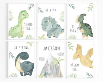 Dinosaur Prints, Dinosaur Nursery Prints, Nursery Decor, Boys Bedroom Decor, Dinosaur Decor, Boys Room Wall Art, Dinosaur Wall Art