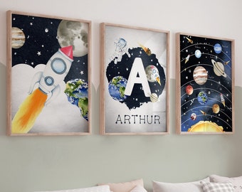 Weltraum Drucke, Kinderzimmer Drucke, Kinderzimmer Dekor, Jungen Schlafzimmer Dekor, Weltraum Dekor, Sonnensystem Drucke, Kinderzimmer, Planeten, Geburtstag, Jungenzimmer