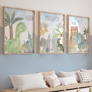 Dinosaurier Drucke, Dinosaurier Kinderzimmer Drucke, Kinderzimmer Dekor, Jungen Schlafzimmer Dekor, Dinosaurier Dekor, Dinosaurier Wandkunst, Jungen Drucke, Blau, Jungen Kinderzimmer