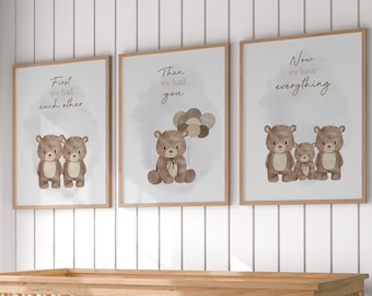 set of 3 nursery prints,teddy bear nursery,gender neutral nursery decor,baby boys,baby girls,unisex nursery,nursery decor,nursery wall art
