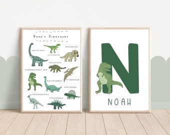 Impresiones de dinosaurios, impresiones de vivero de dinosaurios, decoración de vivero, decoración de dormitorio de niños, decoración de dinosaurios, arte de pared de habitación de niños, arte de pared de dinosaurio