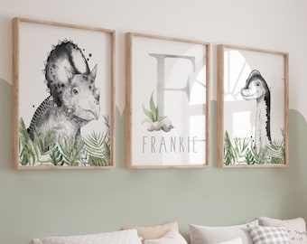 Dinosaur Prints,Boys Bedroom Prints,Dinosaur Wall Art,Nursery Prints,Boys Wall Decor,Dinosaur Theme,Personalised,Playroom,Toddler Room,