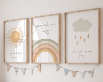 Neutral Nursery Prints, Nursery Decor, Rainbow Prints, Boys Nursery Decor, Girls Nursery Decor, Rainbow Prints, Girl Nursery, Boy Nursery