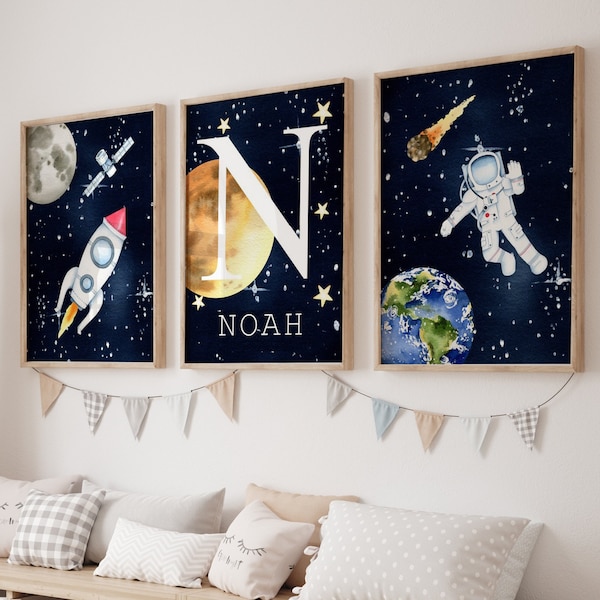 Space Prints,Nursery Prints, Nursery Decor, Boys Bedroom Decor, Space Decor, Solar System Prints, Space Bedroom Prints, Boys Bedroom Prints