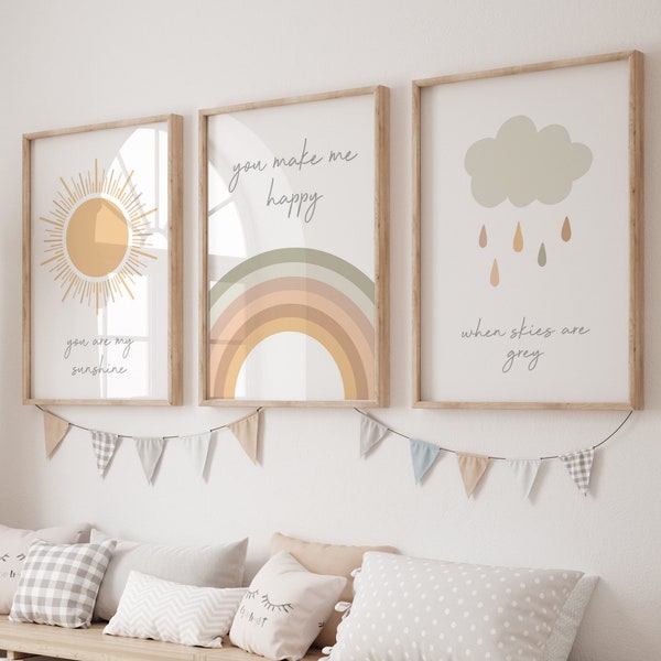 Neutral Nursery Prints, Nursery Decor, Rainbow Prints, Boys Nursery Decor, Girls Nursery Decor, Rainbow Prints, Girl Nursery, Boy Nursery