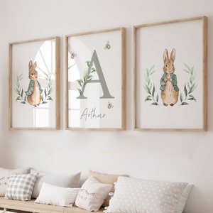 Peter Rabbit Drucke, Jungen Kinderzimmer Drucke, neues Baby, Kinderzimmer Dekor, Peter Rabbit Dekor, Peter Rabbit Dekor, Personalisierte Blau