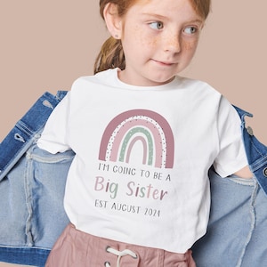 Big sister t shirt,baby announcement,promoted to big sister,personalised top, New baby sibling,pregnancy reveal ,Big Brother,Kids,t-shirt