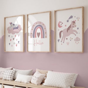 Girls Bedroom Prints,Unicorn Prints,Nursery Decor,Rainbow, Decor ,Pink,Girls Wall Decor,kids room prints,playroom,Unicorn Bedroom Decor