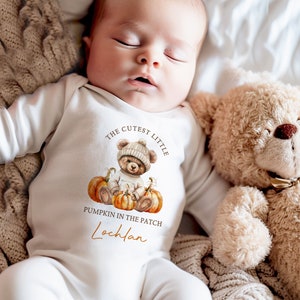 1st halloween babygrow, my first halloween, baby first halloween, baby halloween outfit, costume, Cutest Pumpkin in the patch,Boys,Girls