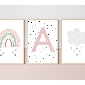 Set of 3, Rainbow Prints, Nursery Decor,Playroom Print, Nursery Prints, Girls bedroom prints, girls bedroom decor, personalised prints