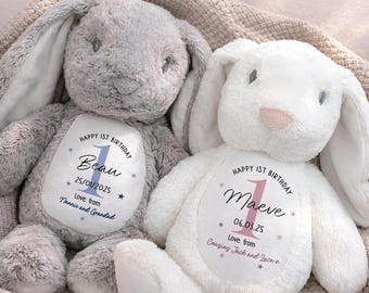 Personalised 1st Birthday Soft Toy | Boys Girl Birthday Gift | First Birthday Gift Keepsake | Baby’s 1st Birthday Present, Gift Idea For 1