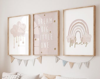 Girls Room Wall Art, Nursery Decor, Neutral Nursery Prints,Girls bedroom prints,girls bedroom decor,Girls Nursery Prints ,Rainbow, Baby Girl