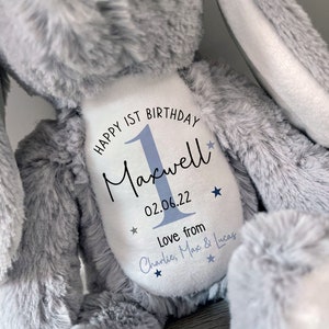 Personalised 1st Birthday Gift,First Birthday Gift,Boys,Girls,Keepsake,Granddaughter,Grandson,Baby Gift,Goddaughter,Godson,Bunny,Teddy