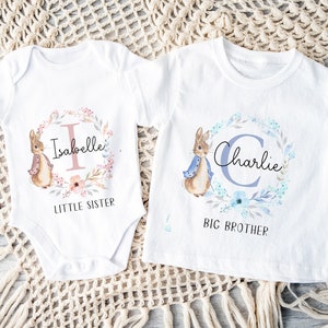 T-shirts assortis pour frères et sœurs, petite soeur, grand frère, petite soeur, cadeau de nouveau-né, nouveau-né, personnalisé, gilet pour bébé, bébé qui grandit, tenue pour frère et sœur, enfants,