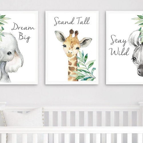Safari Nursery Prints Safari Nursery Decor Set of 3 Prints Etsy