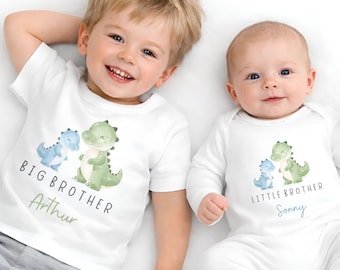 Maglietta personalizzata per Fratello Maggiore e Fratellino, Vestito per Fratelli, Top per Sorella Maggiore e Sorellina, Regalo per Neonato, Promosso a Fratello Maggiore