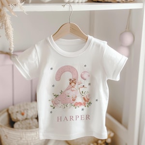 Girl 2nd Birthday T-shirt,Personalised Girls 2nd Birthday Top,I am Two,Kids Clothing,2nd Birthday Girl, Sweatshirt, 2nd Birthday Outfit,Pink