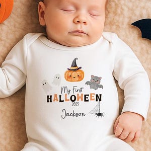 My First Halloween Outfit, Halloween Babygrow, Pumpkin Outfit, Baby Halloween Sleepsuit, 1st Halloween, New Baby Gift, Baby Girl, Baby Boys