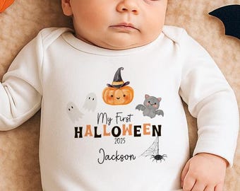 Mi primer disfraz de Halloween, Pelele de Halloween, Disfraz de calabaza, Pijama de Halloween para bebé, Primer Halloween, Regalo para bebé recién nacido, Niña, Niño